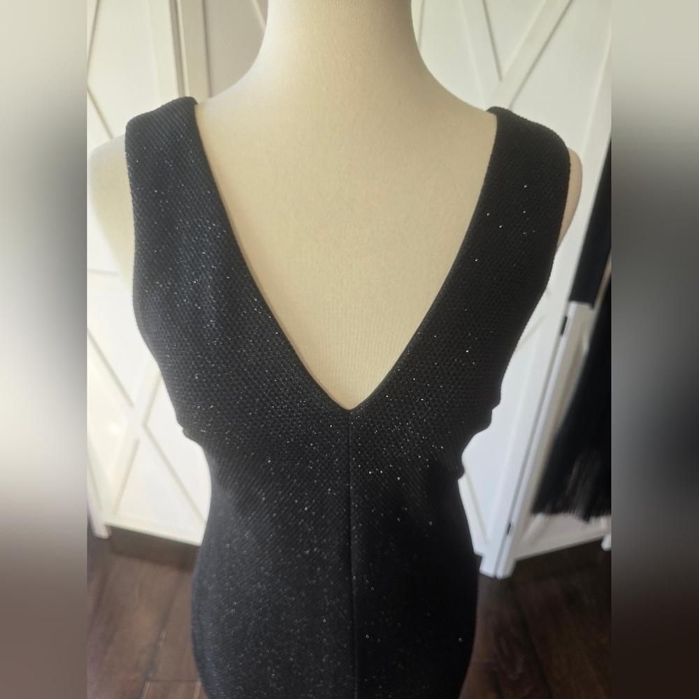 Vince Camuto Flounce-Hem Black Midi Dress - Picture 9 of 12
